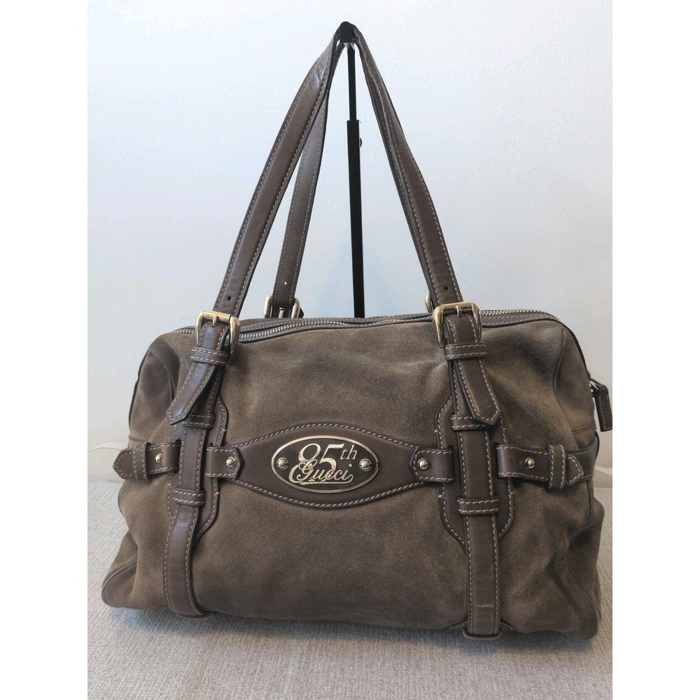 Gucci Suede Leather 85th Anniversary Shoulder Bag Bridal Bit Horsebit With COA